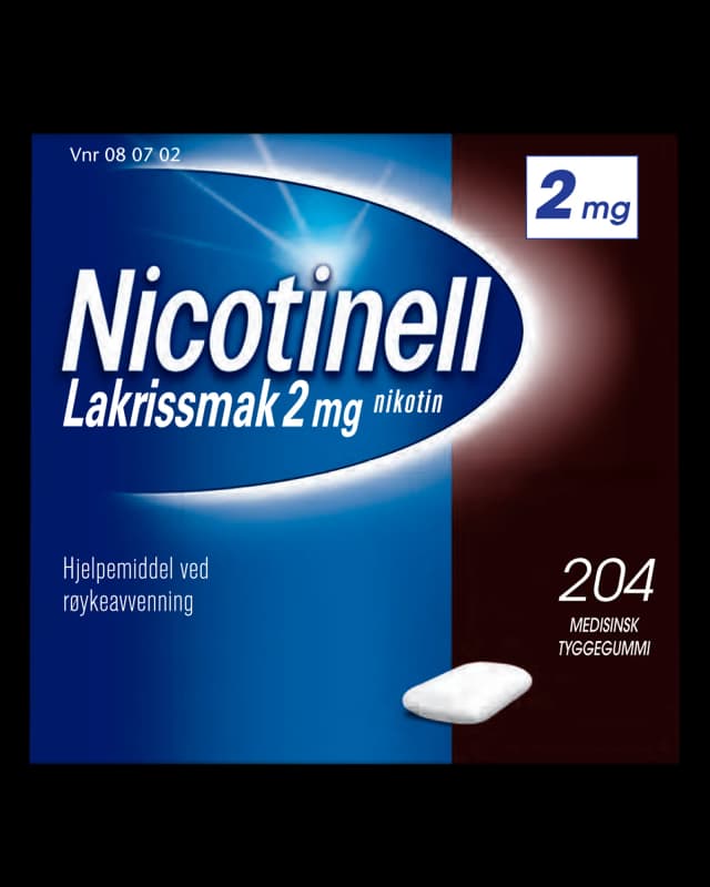 Nicotinell 2 mg tyggegummi lakris 204 stk