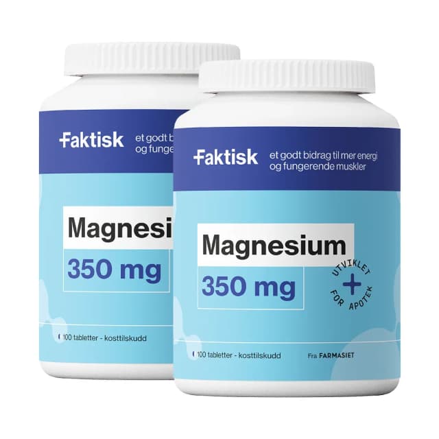 Faktisk Magnesium 350 mg tabletter x2, 2 x 100 stk.