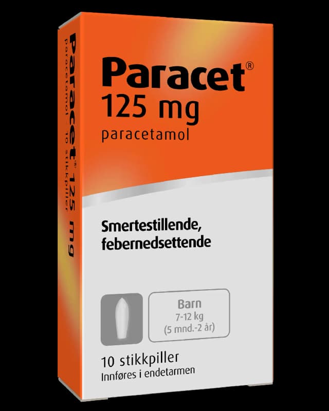 Paracet 125 mg stikkpiller 10 stk