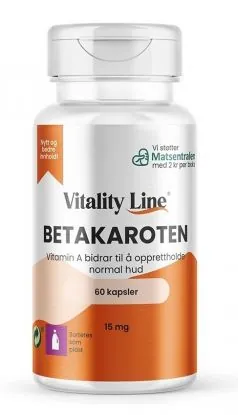 Vitality Line Betakaroten 15 mg 60 Kapsler