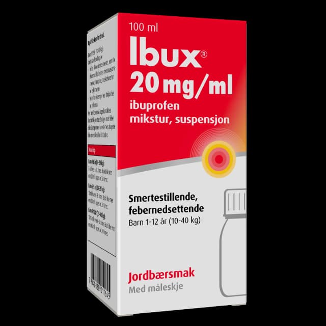 Ibux 20 mg/ml mikstur jordbærsmak 100 ml