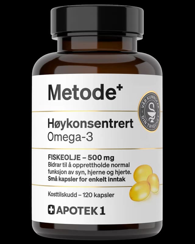 Metode Høykonsentrert omega-3 500 mg kapsler 120 stk