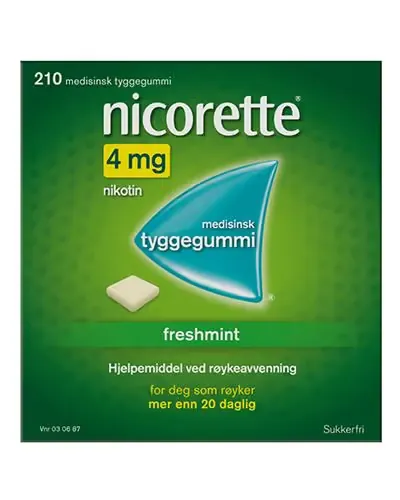 Nicorette 4 mg tyggegummi freshmint 210 stk