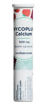Nycoplus 500 mg Calcium brusetabletter jordbærsmak 20 stk