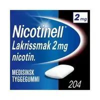 Nicotinell tyggegummi 2mg lakris - 204 stk