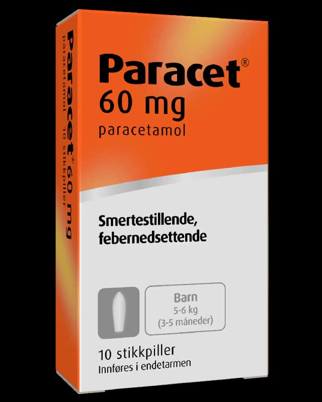 Paracet 60 mg stikkpiller 10 stk