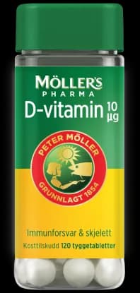 Möller's Pharma D-vitamin 10 µg tyggetabletter 120 stk