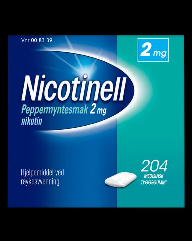 Nicotinell 2 mg tyggegummi peppermynte 204 stk