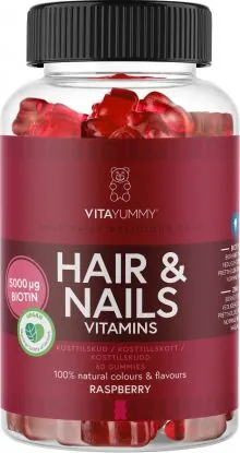 VitaYummy Hair & Nails Raspberry 60 stk