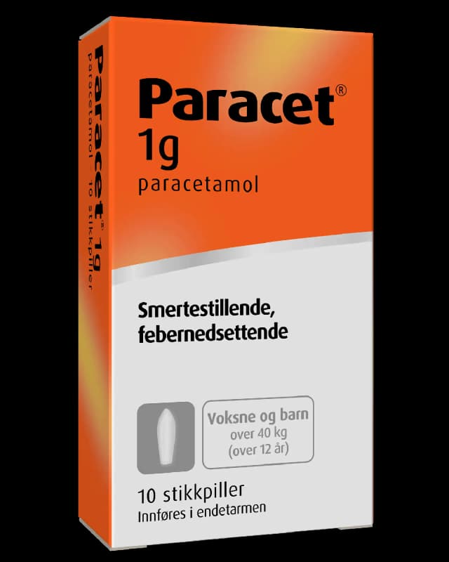 Paracet 1 g stikkpiller 10 stk