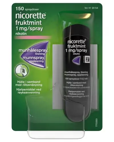 Nicorette 1 mg/dose munnspray fruktmint 150 doser