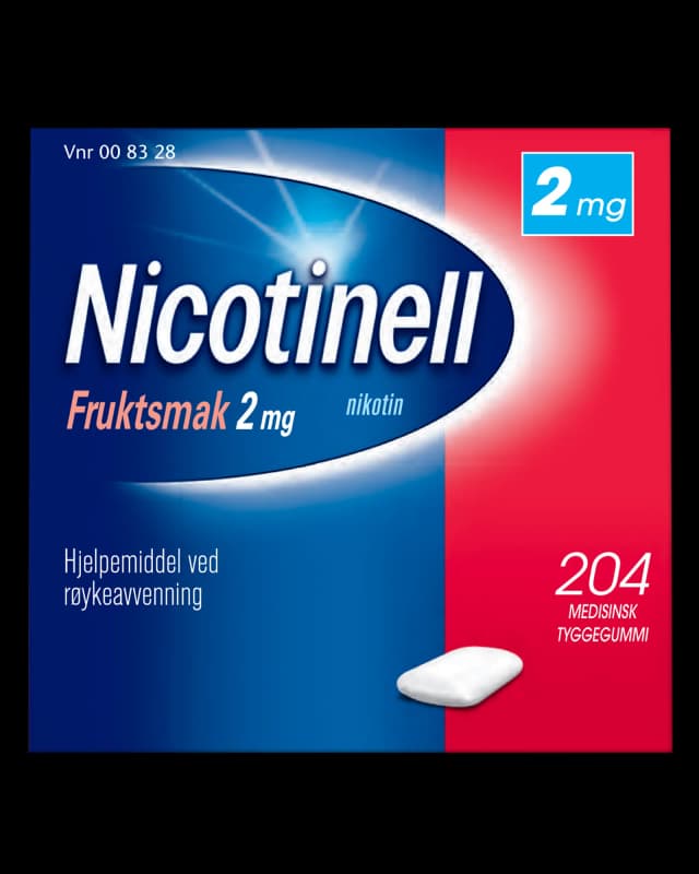 Nicotinell 2mg tyggegummi frukt 204 stk