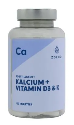 Zoeco kalsium vitamin D3 + K 100 tabletter
