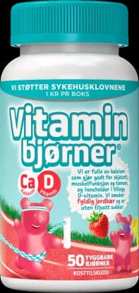 Vitaminbjørner Kalsium og D-vitamin jordbærsmak 50 stk