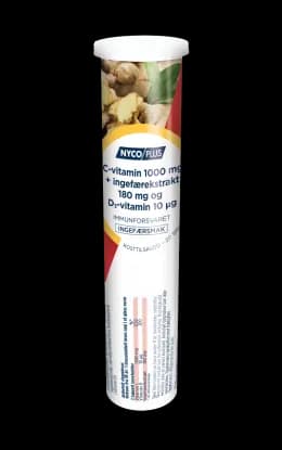 Nycoplus C-Vitamin + ingefærekstrakt og D3-vitamin brusetabletter 20 stk