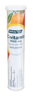 Nycoplus C-vitamin 1000mg brusetabletter appelsin 20 stk