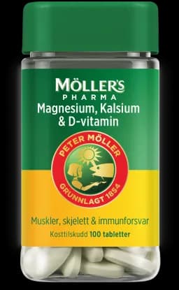 Möller's Pharma Magnesium, Kalsium & D-vitamin 100 stk