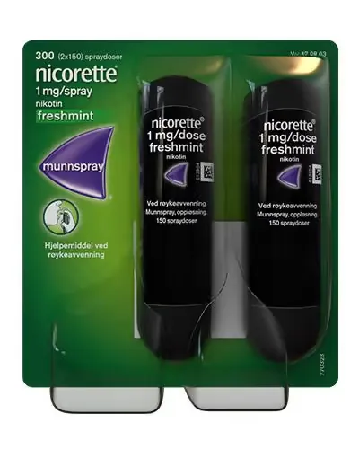 Nicorette 1mg/dose munnspray freshmint 2x150 doser