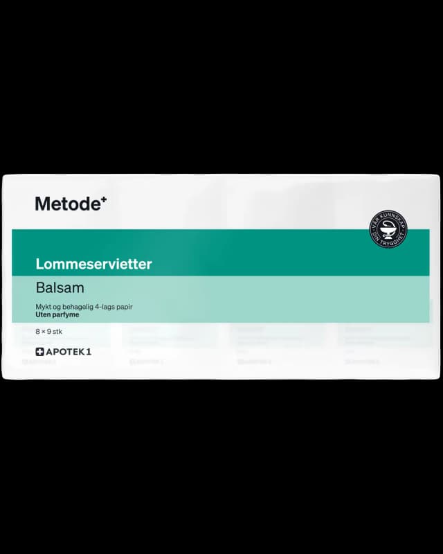 Metode lommeservietter med balsam 8x9 stk