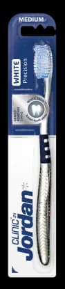 Jordan Clinic White Precision tannbørste medium 1 stk