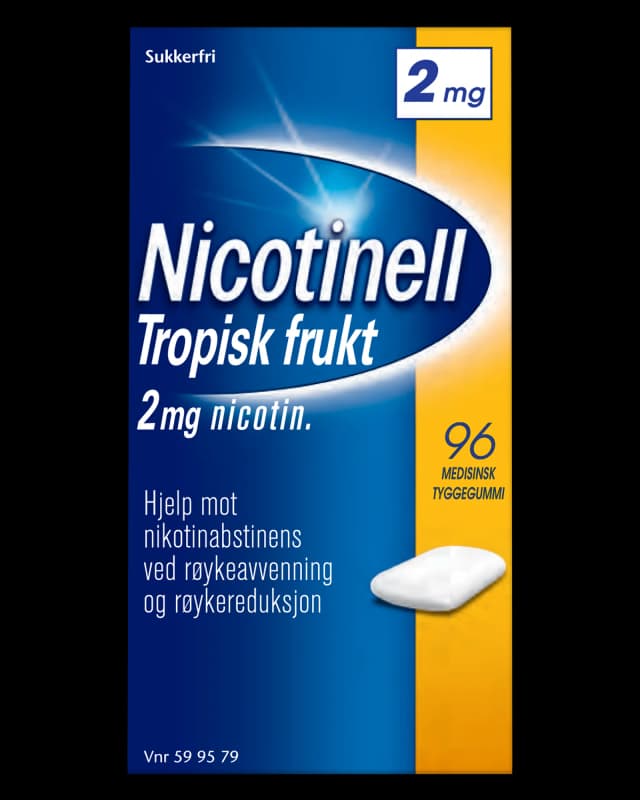 Nicotinell 2 mg tyggegummi tropisk frukt 96 stk