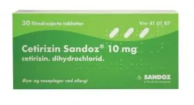Cetirizin Sandoz 10 mg tabletter 30 stk