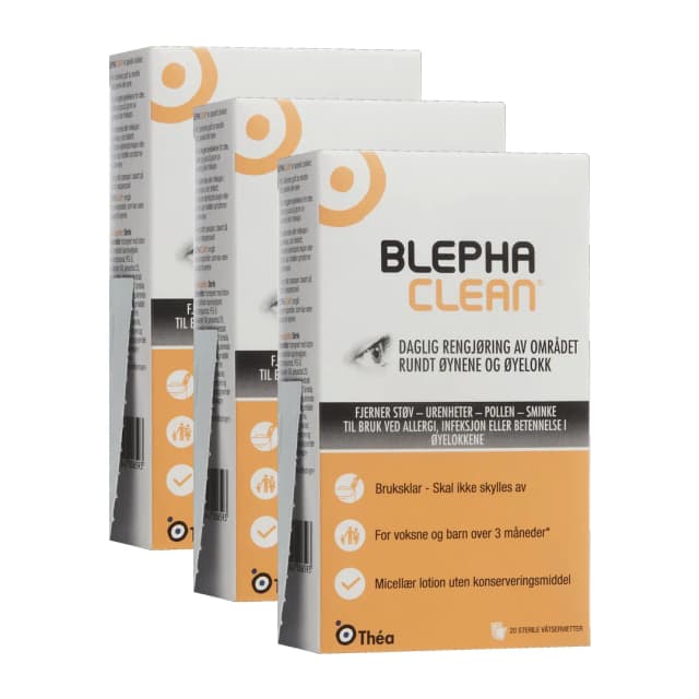 BLEPHA Clean Steril Våtserviett x3, 3 x 20 stk.