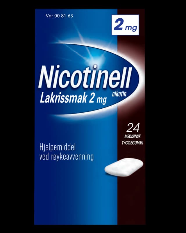 Nicotinell 2 mg tyggegummi lakris 24 stk