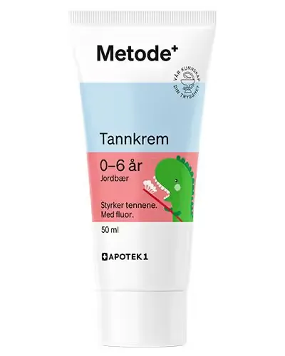 Metode tannkrem til barn 0–6 år jordbærsmak 50 ml
