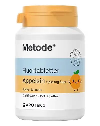 Metode fluortabletter 0,25mg appelsinsmak 150 stk